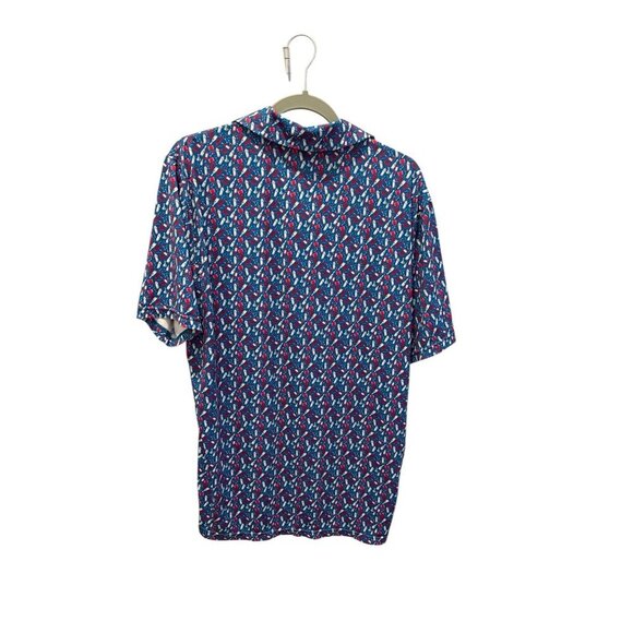 Mens 1776 Short-Sleeve Polo Shirt With Print Size M Blue/White Polo - Picture 4 of 5